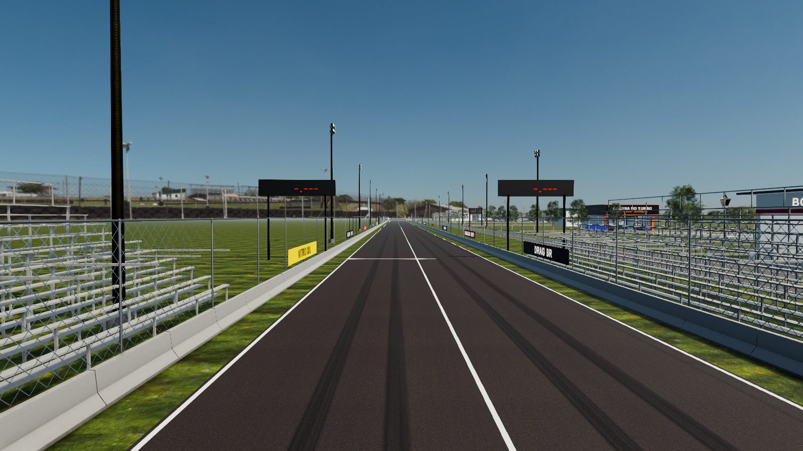 Pista de arrancada vista do meio